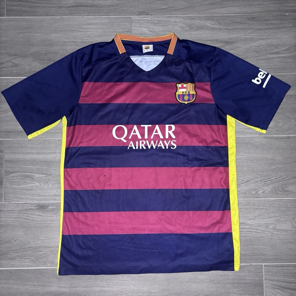 FC Barcelona Soccer Jersey Mens Large Red Blue 2015-16 Home Futbol 10 Messi